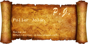 Poller Jolán névjegykártya